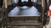 Toyota FJ Cruiser  drawer system with sleeping platform for vehicle organization perfect for overland travel.