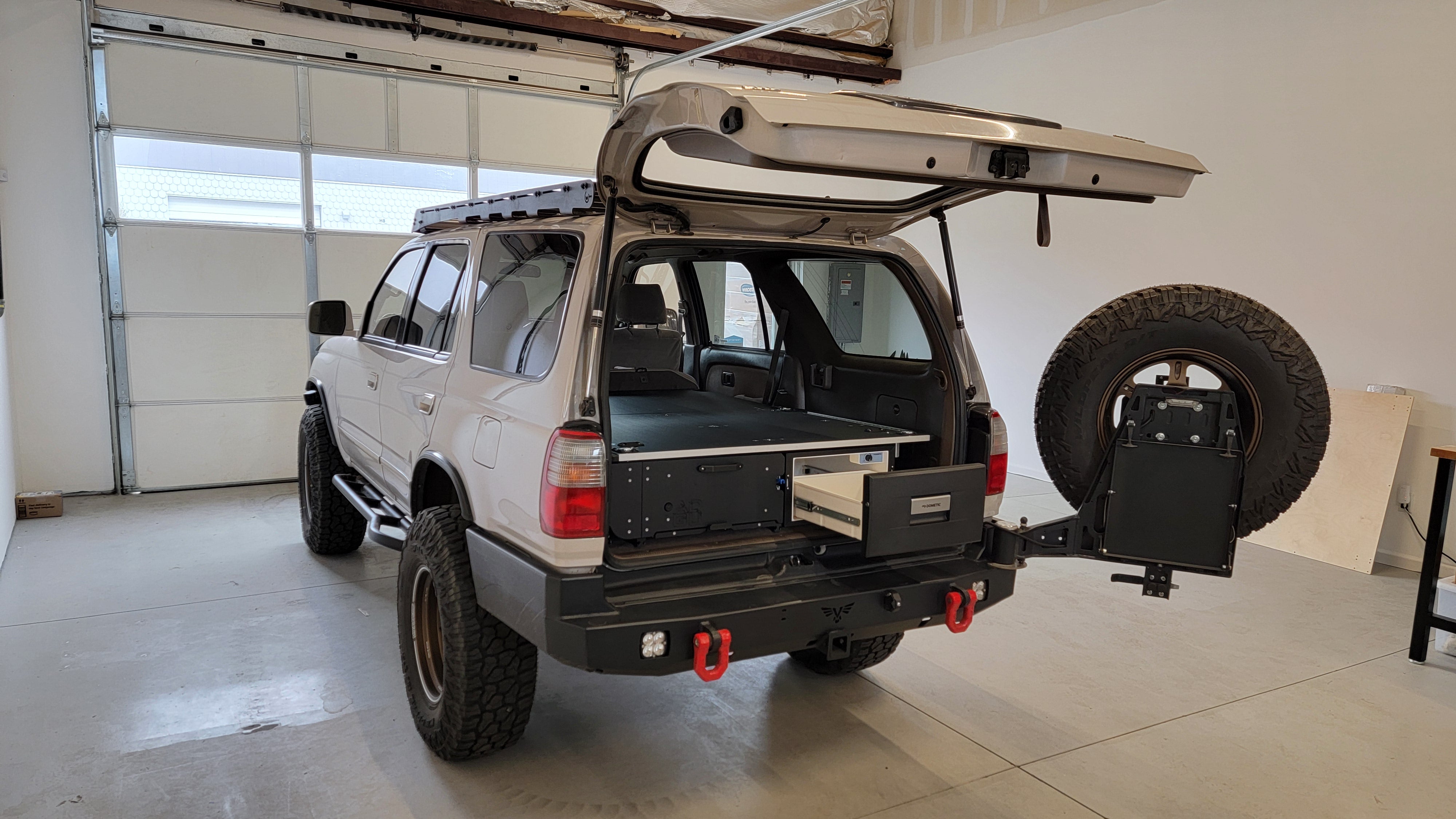 3rd Gen Toyota 4Runner Sleeping Platform, drawer and fridge