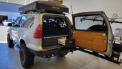 GX470 drawer storage system with fridge and sleeping platform for vehicle organization
