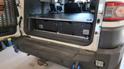 Toyota FJ Cruiser  drawer system with sleeping platform for vehicle organization perfect for overland travel.