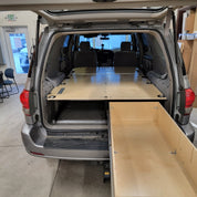 Toyota Sequoia drawer system with sleeping platform for vehicle organization